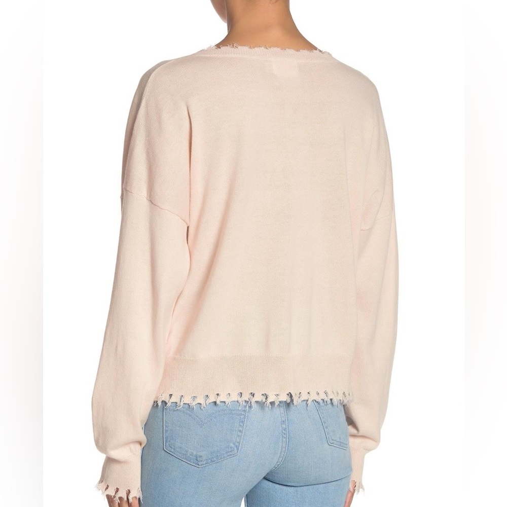 Nation LTD Jolie Cropped Frayed Sweater Medium - Picture 2 of 15